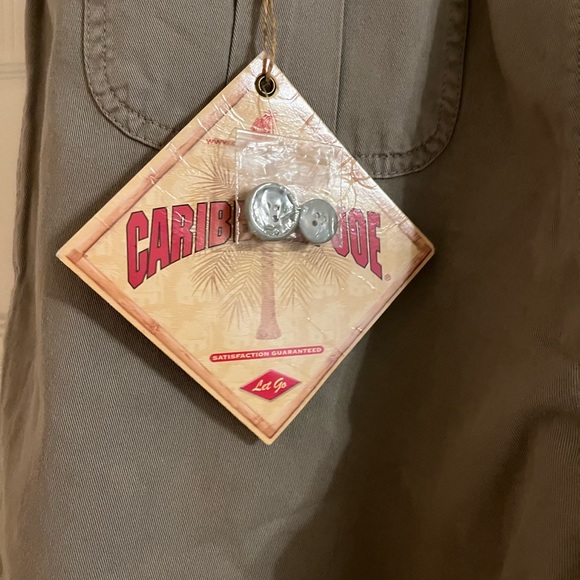 NWT Caribbean Joe khaki green 100% cotton cargo pants - Picture 9 of 15